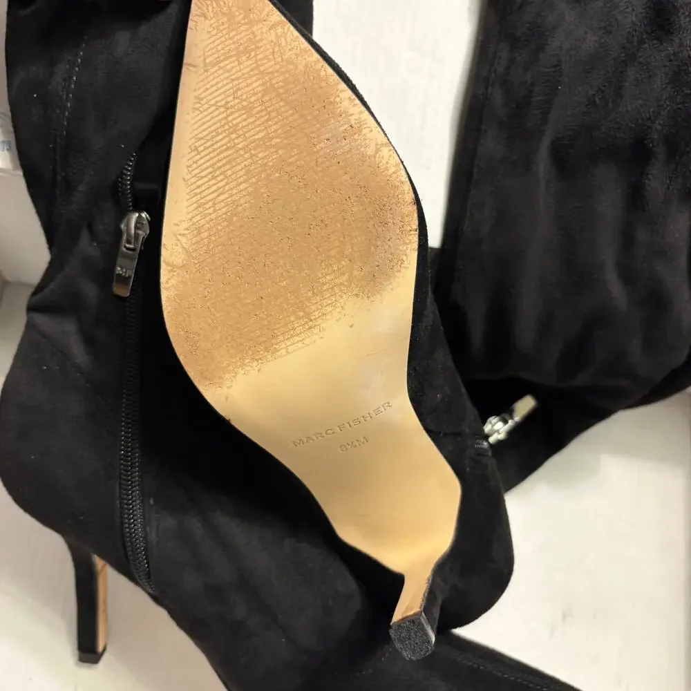 Marc Fisher Tiago Over the Knee Boots 8.5 Black NEW Tall Heel Glam OTK
